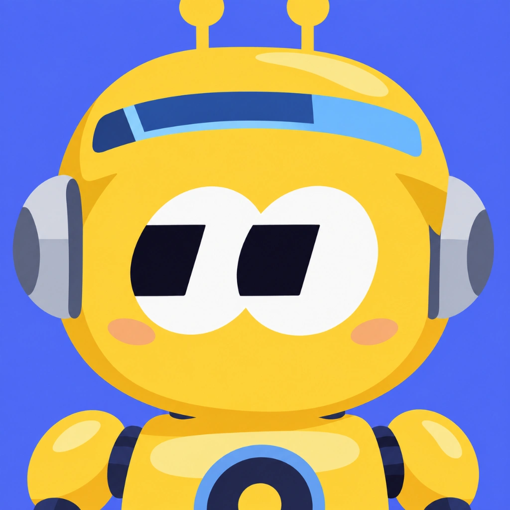 A yellow robot with the fomo eyes